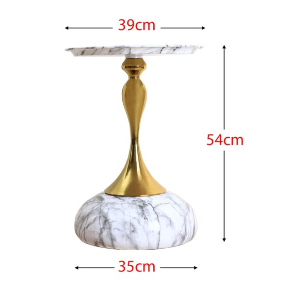 طاولة جانبية يان - رمادي وذهبي