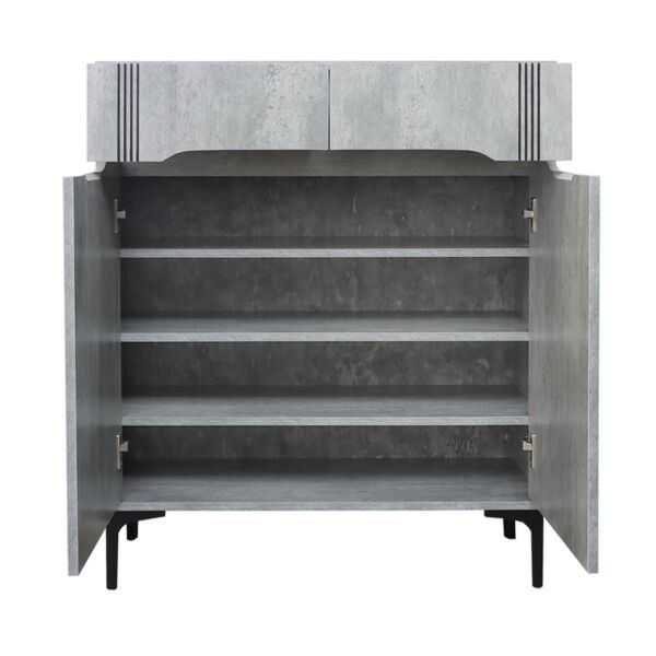 خزانة أحذية بابين اليدورا - رمادي