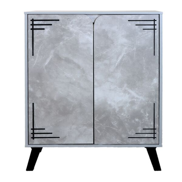 خزانة أحذية 2 باب إيزي - رمادي