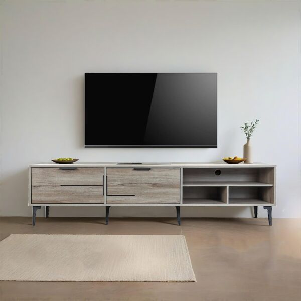 طاولة تلفزيون خشب ماليزي 180 سم - بيج