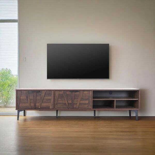 طاولة تلفزيون خشب ماليزي 180 سم فيرتال - خشبي