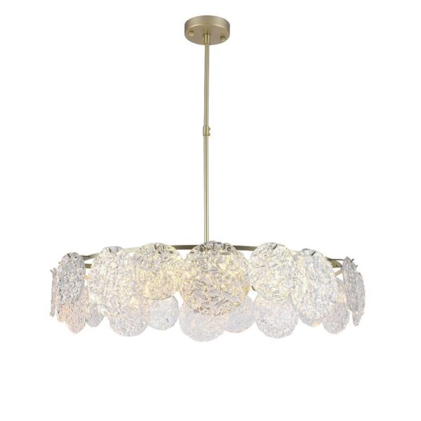 اضاءة معلقة كلاسيك دوائر كريستال - ذهبي