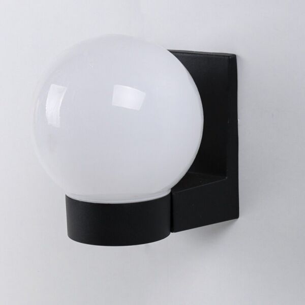 إضاءة جدارية سور كلوب كروي أسود