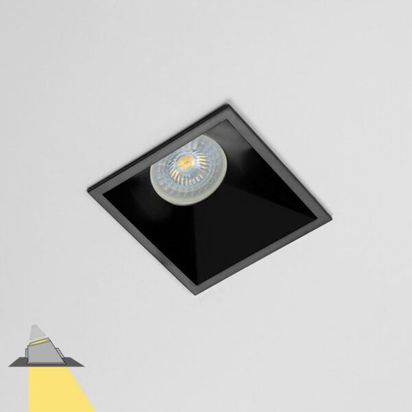 قاعدة سبوت لايت بلاستيك مفرد غاطس ثابت مائل - اسود