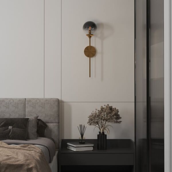 اضاءة جدارية مودرن البرت - ذهبي واسود