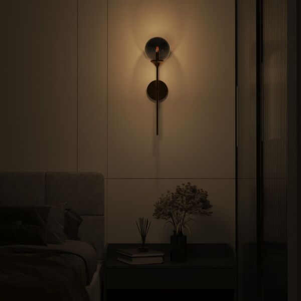 اضاءة جدارية مودرن البرت - ذهبي واسود