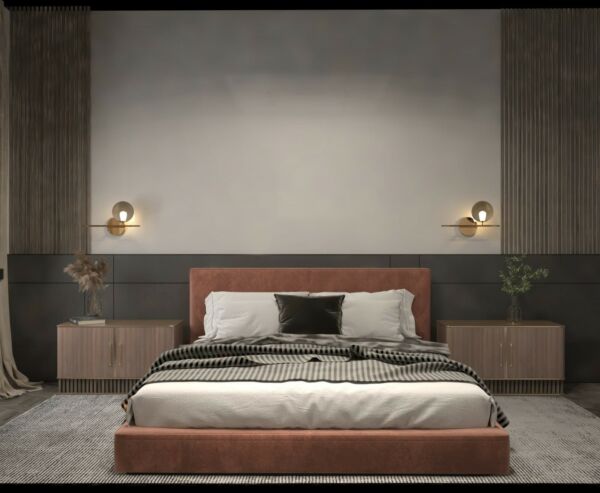 إضاءة جدارية مودرن ذهبي زجاج شفاف رمادي