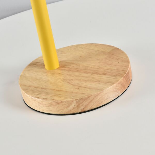 اباجورة نون اصفر قاعدة خشبي