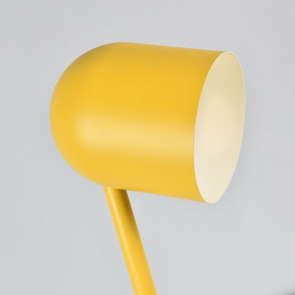 اباجورة نون اصفر قاعدة خشبي