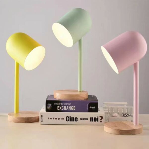 اباجورة نات زهري قاعدة خشبي