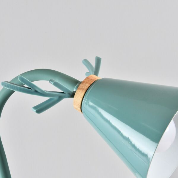 اباجورة نوت اخضر قاعدة خشبي مع علبة 