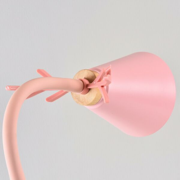 اباجورة نوت زهري قاعدة خشبي مع علبة