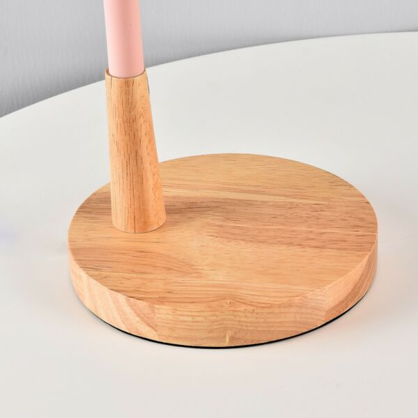 اباجورة نوت زهري قاعدة خشبي مع علبة