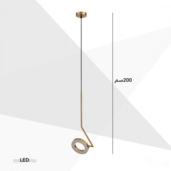 إنارة معلقة ذهبية مودرن بشكل دائرة