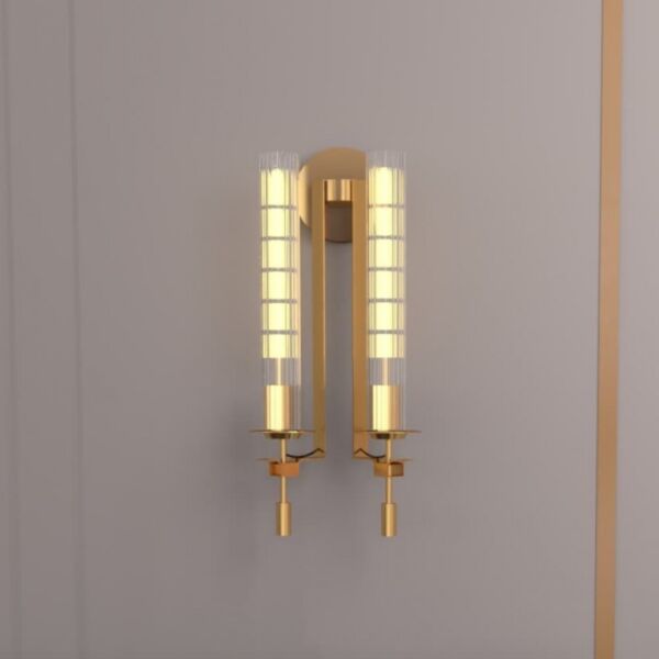 إضاءة جدارية ثنائية زجاج شفاف