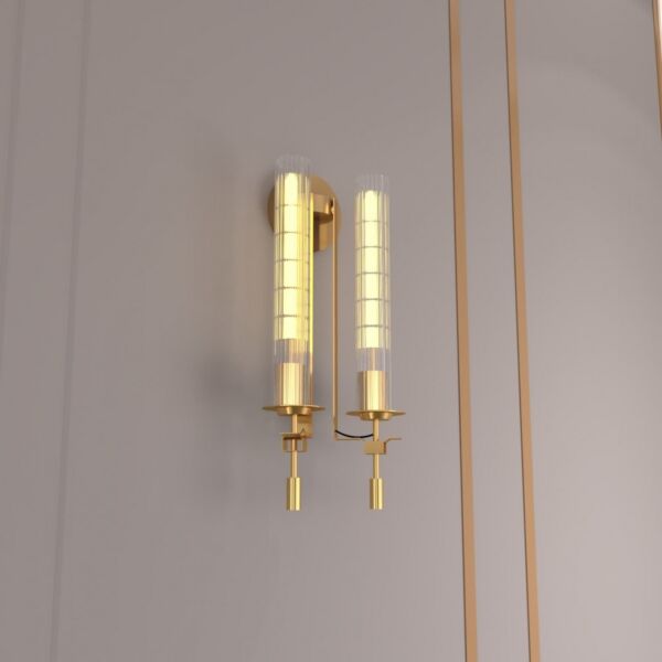 إضاءة جدارية ثنائية زجاج شفاف