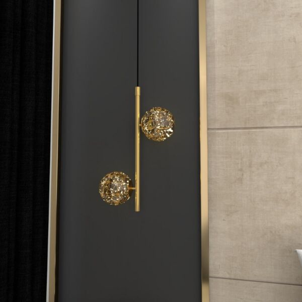 إنارة معلقة كرتين ذهبتين مع نقط ليد مضيئة