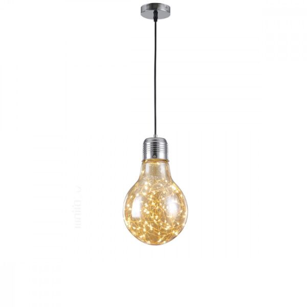 إنارة معلقة زجاج عسلي على شكل لمبة