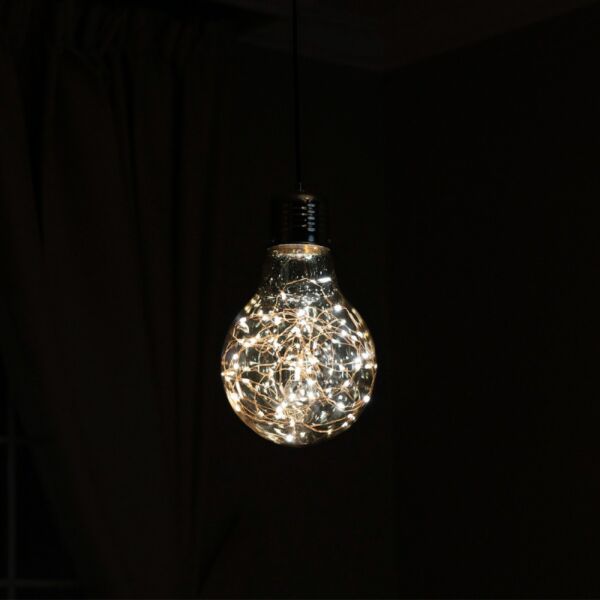 إنارة معلقة زجاج عسلي على شكل لمبة