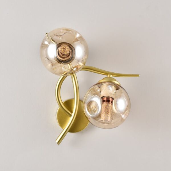 إضاءة جدارية ثنائية ذهبي وزجاج شفاف