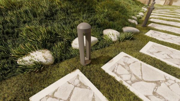 عمود إنارة حدائق دائرة اتجاهين الأسود