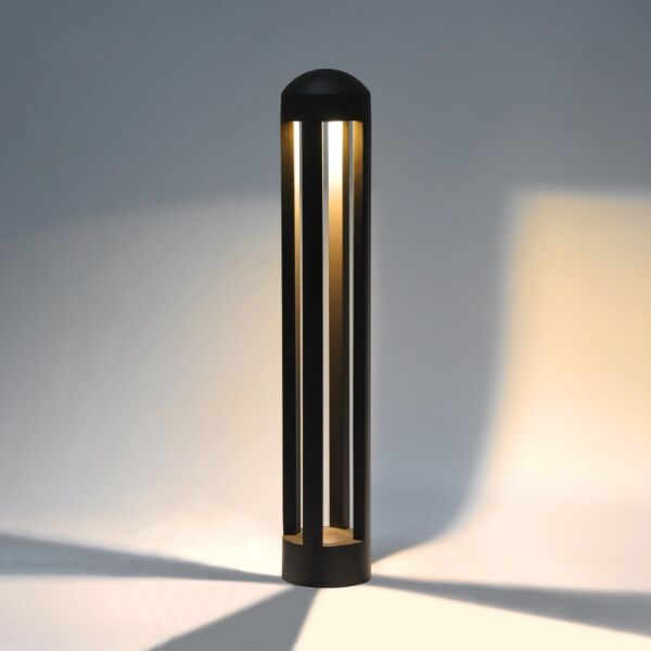 عمود إنارة حدائق دائرة أربع إتجاهات أسود