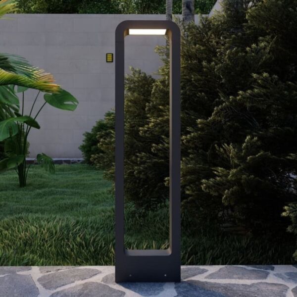 عمود إنارة حدائق مستطيل باتجاهين - اسود