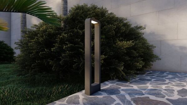 عمود إنارة حدائق مستطيل باتجاهين - اسود