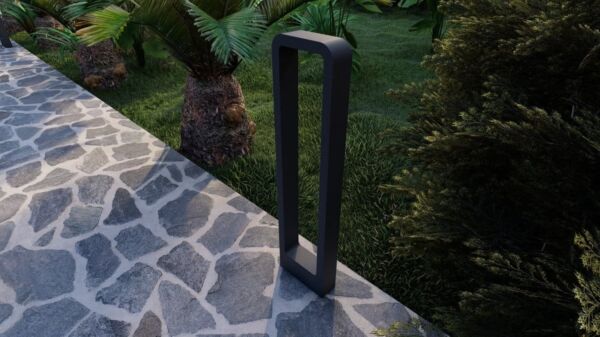 عمود إنارة حدائق مستطيل باتجاهين - اسود