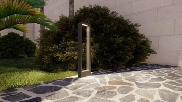 عمود إنارة حدائق مستطيل باتجاهين - اسود