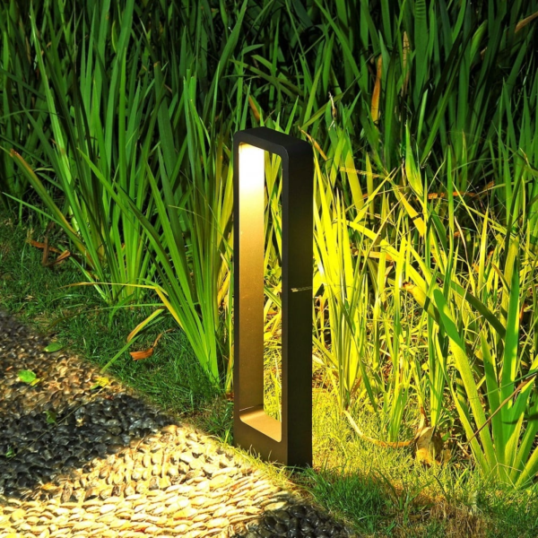 عمود إنارة حدائق مستطيل باتجاهين - اسود