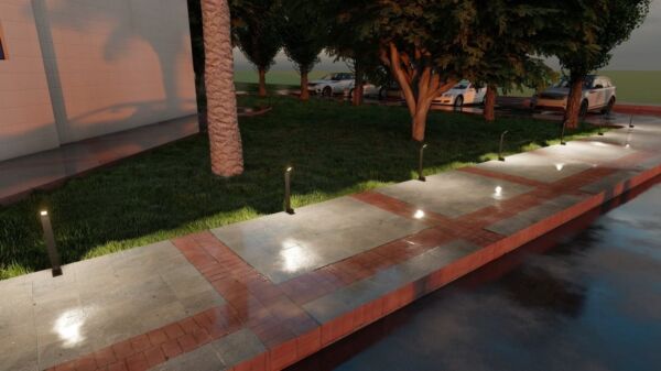 اضاءة ارضية خارجية للحدائق ليد مستطيل نحيف - اسود