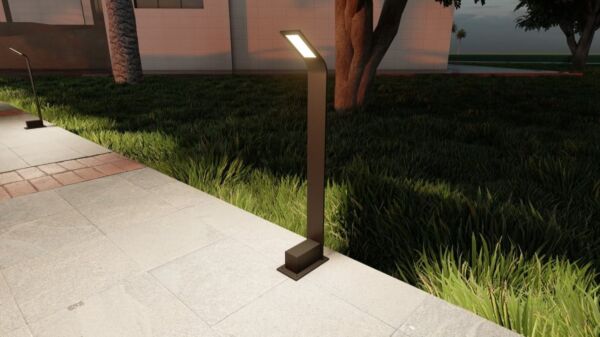 اضاءة ارضية خارجية للحدائق ليد مستطيل نحيف - اسود