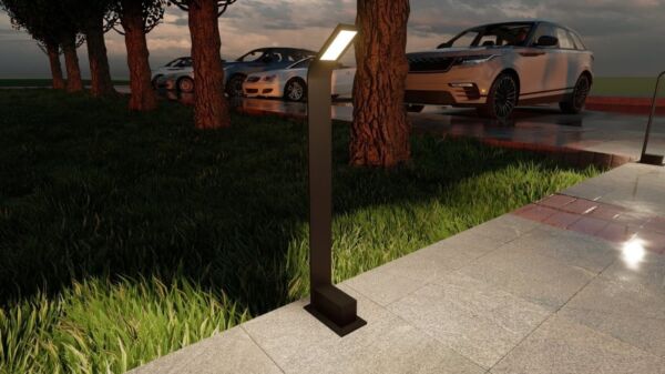 اضاءة ارضية خارجية للحدائق ليد مستطيل نحيف - اسود