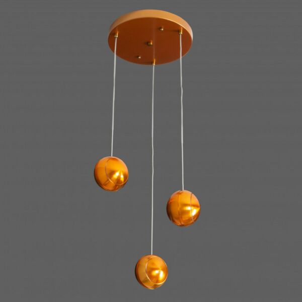 إنارة معلقة كاربون 3 لمبات ذهبي