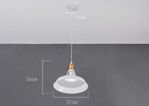 إنارة معلقة حديد بيضاء