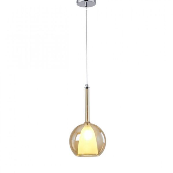 إنارة معلقة مفردة راقية بكرة زجاجية ذهبية