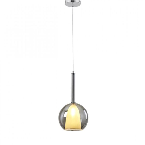 إنارة معلقة مفردة راقية بكرة زجاجية رمادية