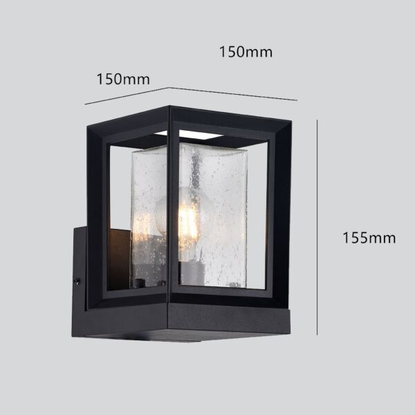إضاءة جدارية خارجية مربعة - أسود