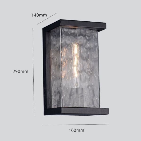 إضاءة جدارية خارجية نقط مستطيل - أسود