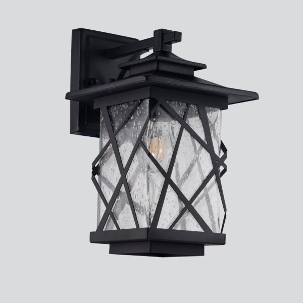 إضاءة جدارية خارجية مربع خطوط - أسود