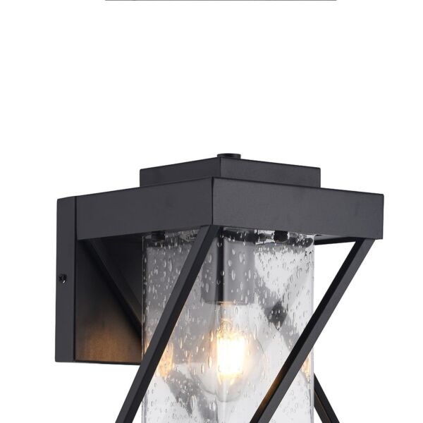 إضاءة جدارية خارجية مستطيل نقط مائل - أسود