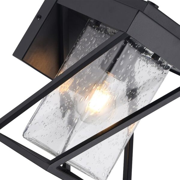 إضاءة جدارية خارجية مستطيل نقط مائل - أسود