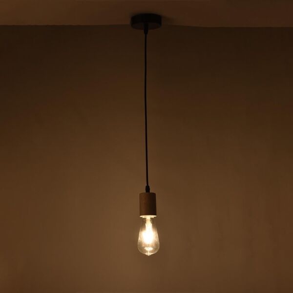 إنارة معلقة E27 مودرن مفرد - خشبي