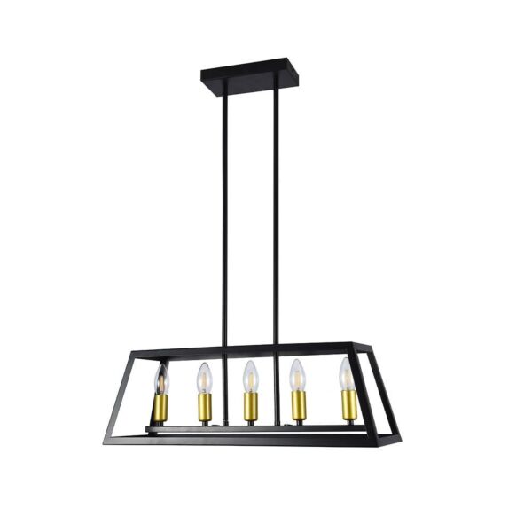 إنارة معلقة معلقة 60 سم كلاسيك معدن - اسود