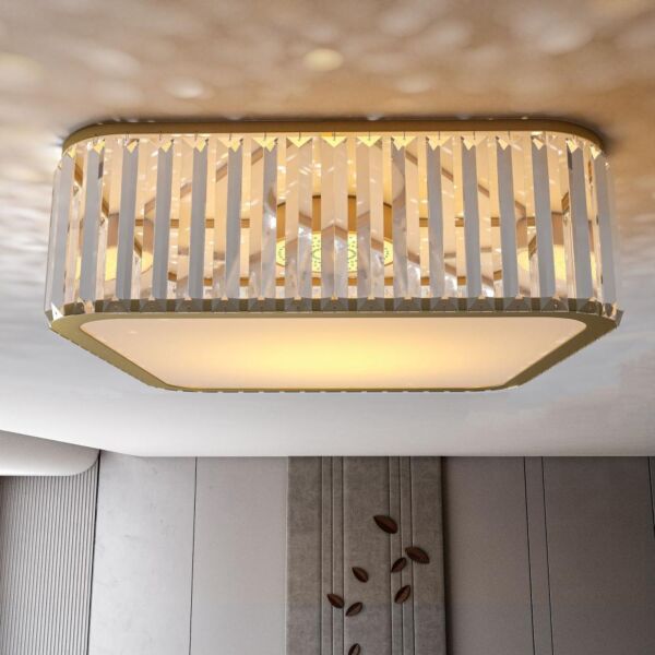 ثريا علاقي لطش مربعة كريستال نيو كلاسيك - ذهبي