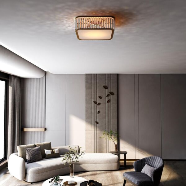 ثريا علاقي لطش مربعة كريستال نيو كلاسيك - ذهبي