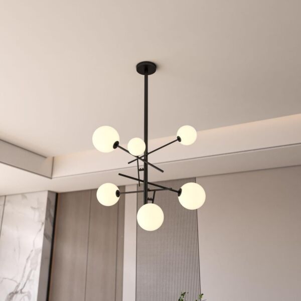 إنارة معلقة لمبات زجاج كروي مودرن