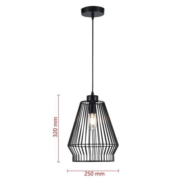 إنارة سقف معلقة معدن - اسود