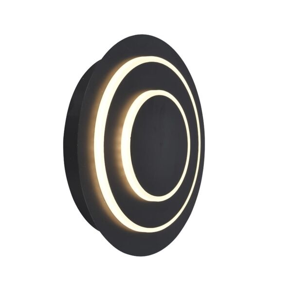 إضاءة جدارية ليد ثلاث دوائر - اسود